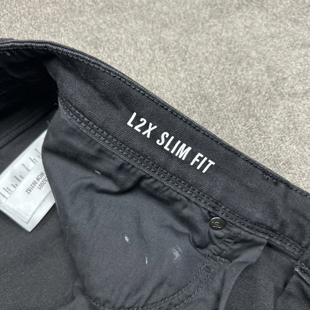 DU/ER L2X Black Denim Jeans Mens 38x30 Slim Stretch Coolmax Pants